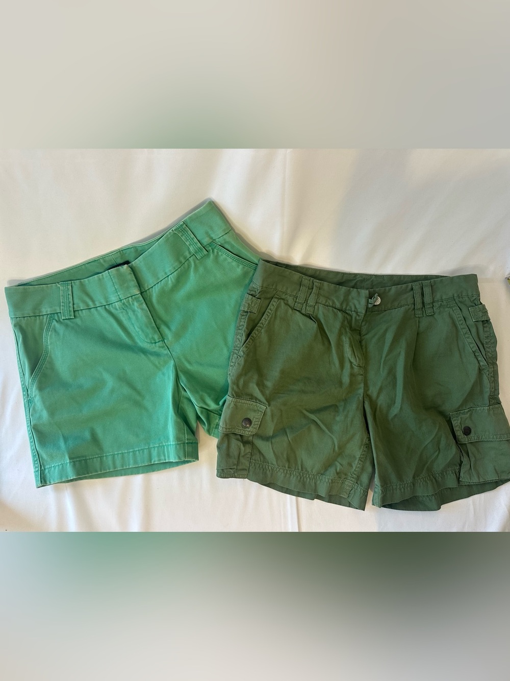 J. Crew Women's Green Cargo Shorts Duo — Mint & Army Green
